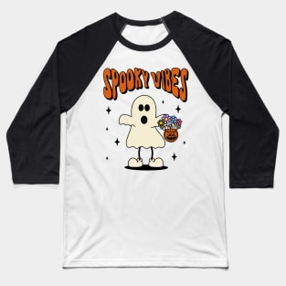 Spooky vibes ghost tshirt design Baseball T-Shirt